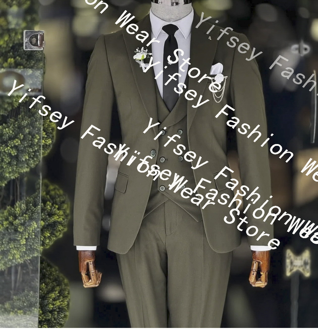 Men Formal Wear Green - Fashion Army Green Men's Suit Blazer