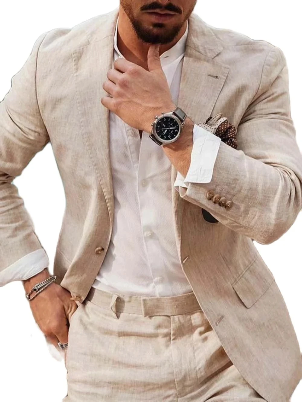 Summer Beach Business Linen Me - Men Formal Wear With Blazer ulasan dan harga