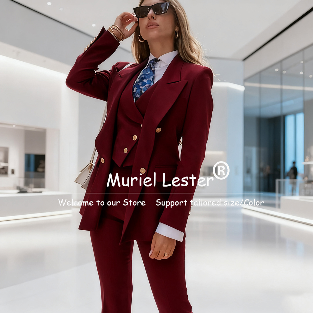 Elegant Blue Women's Suits Dou - Slim Fit Suit Set ulasan dan harga