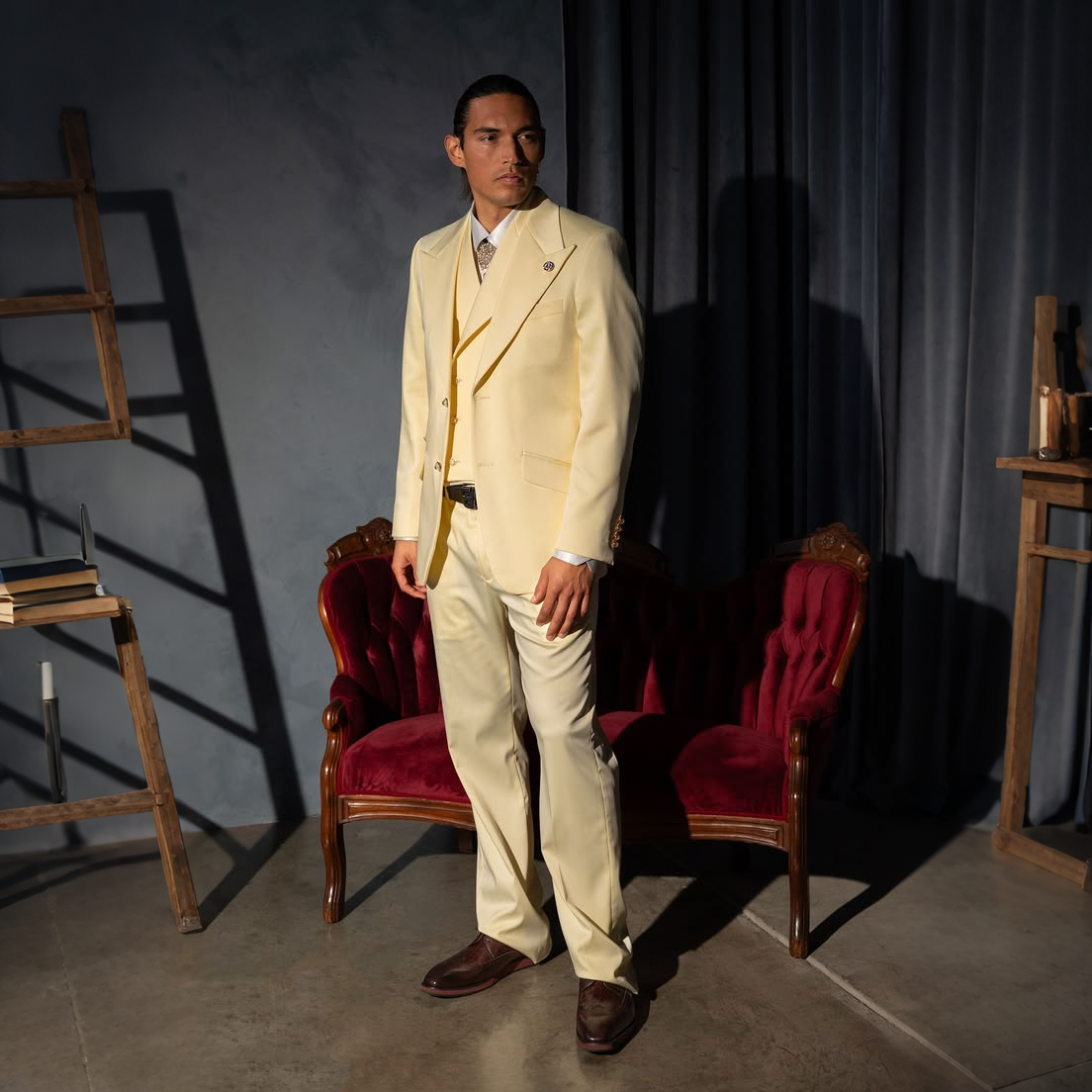 Formal Men's Cream 3Piece Suit - Men'S Formal Evening Wear ulasan dan harga