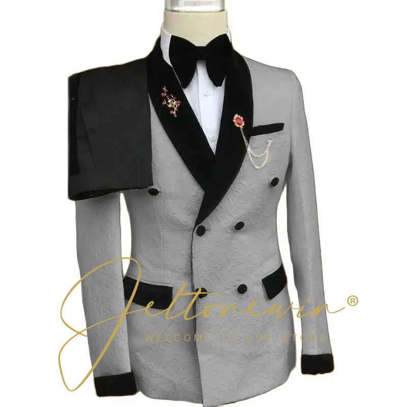 Gold Floral Wedding Tuxedos Me - Men Formal Wear With Blazer ulasan dan harga