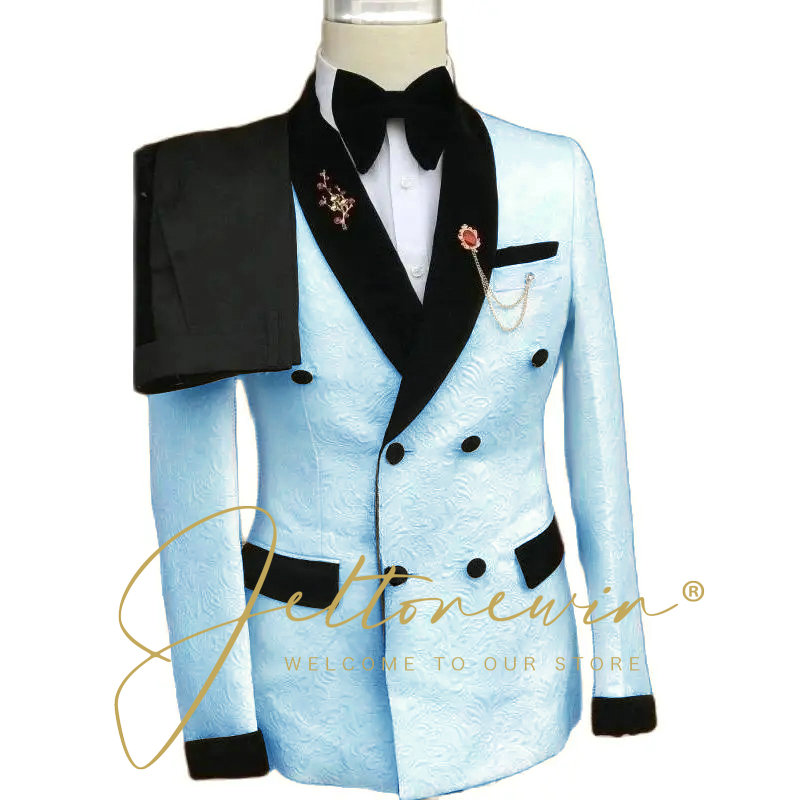 Gold Floral Wedding Tuxedos Me - Men Formal Wear With Blazer ulasan dan harga