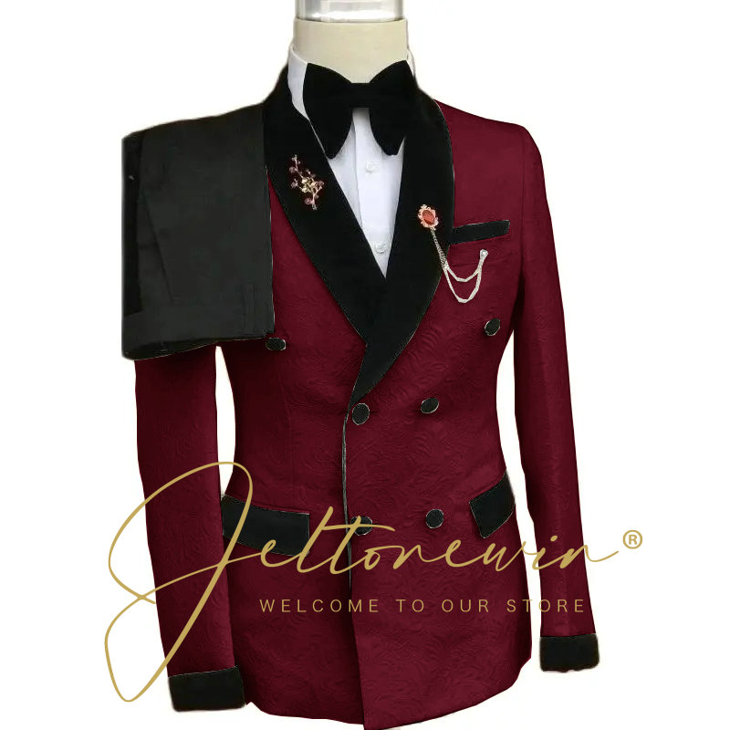 Gold Floral Wedding Tuxedos Me - Men Formal Wear With Blazer ulasan dan harga