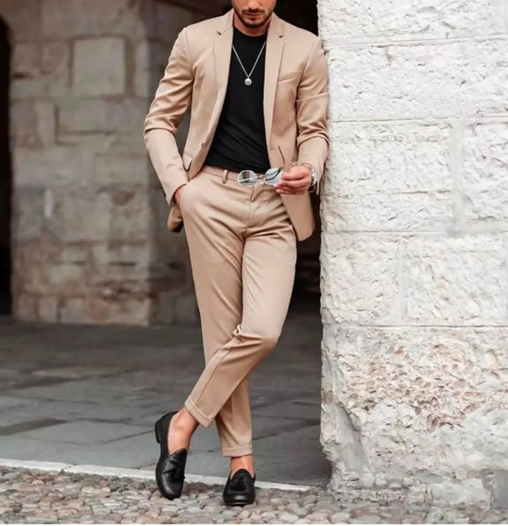 Blue/Green/Champagne Notch Lap - Men Formal Wear Green ulasan dan harga