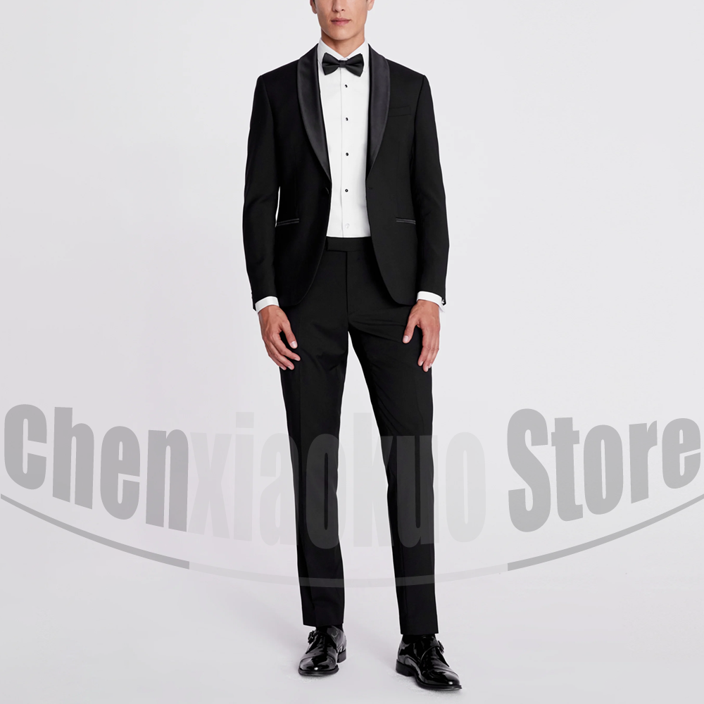 Black Men Suits 2 Piece Fashio - Men Formal Wear With Blazer ulasan dan harga