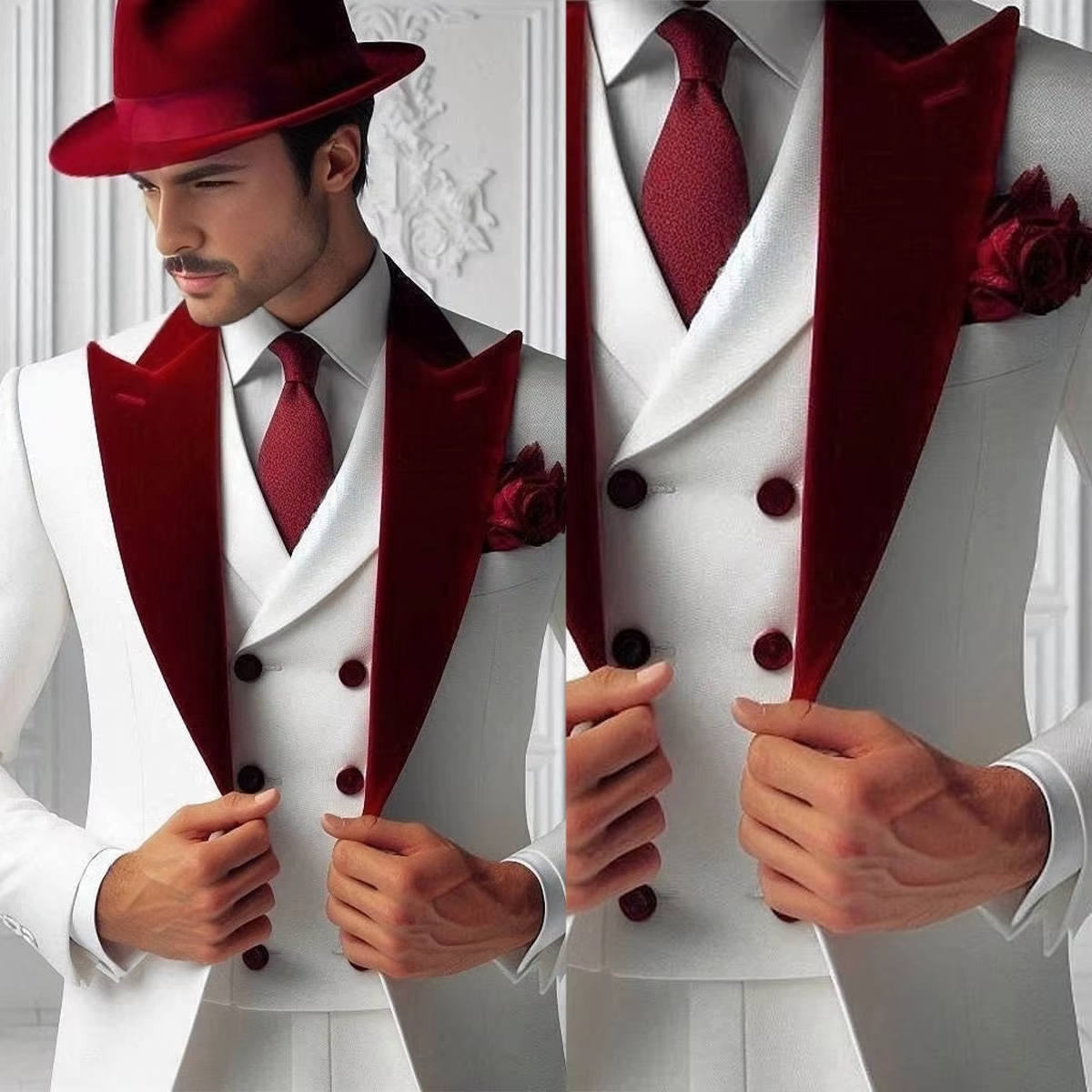 Formal Man Tuxedos Velvet Coll - Men'S Formal Wear For Graduation ulasan dan harga