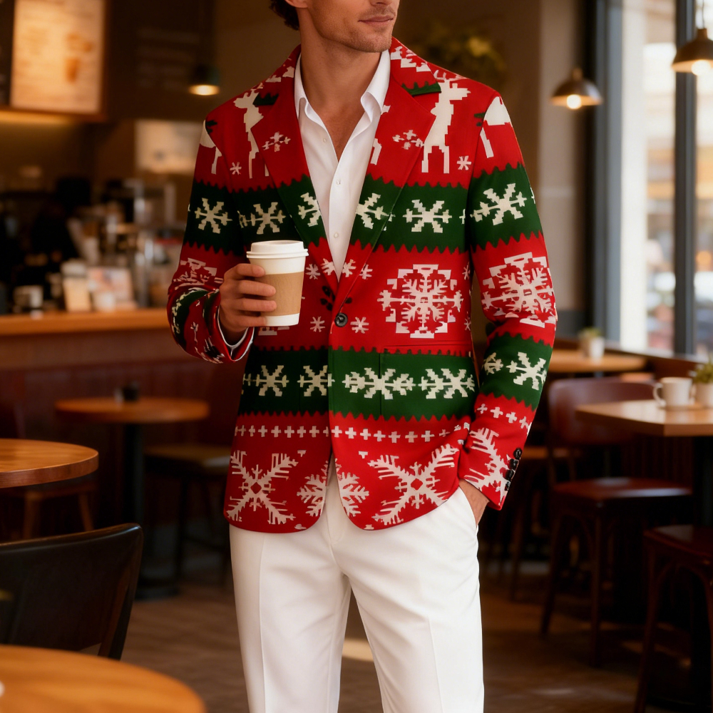 Men's Festive Xmas Casual Blaz - Men Formal Wear With Coat ulasan dan harga