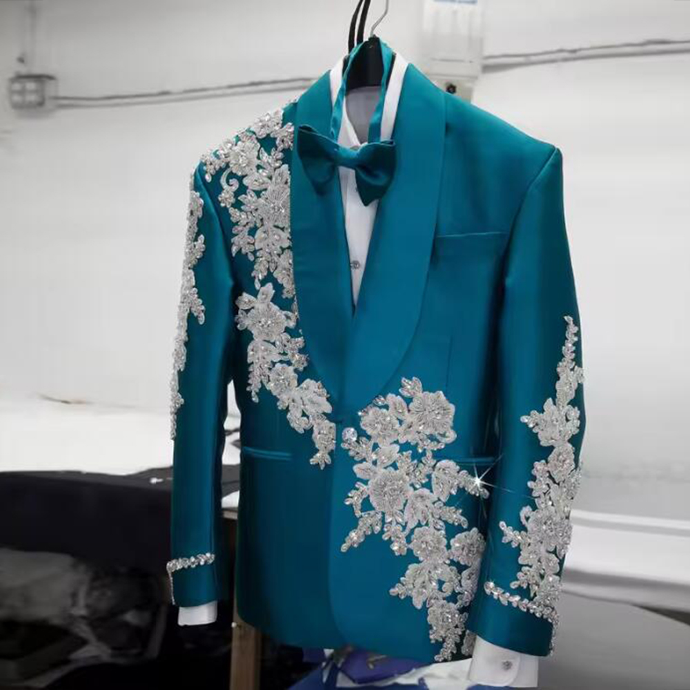 Exclusive Green Suit Men Beade - Men Formal Wear Green ulasan dan harga