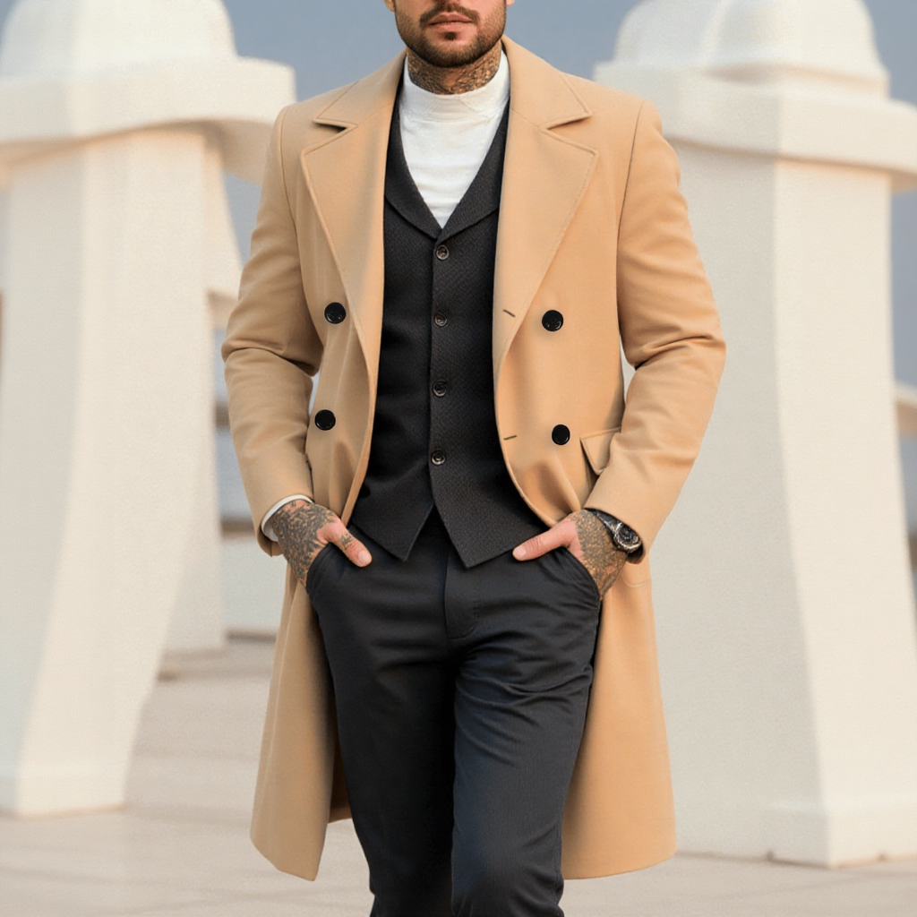 Men's Classic Double-Breasted  - Men Formal Wear With Coat ulasan dan harga