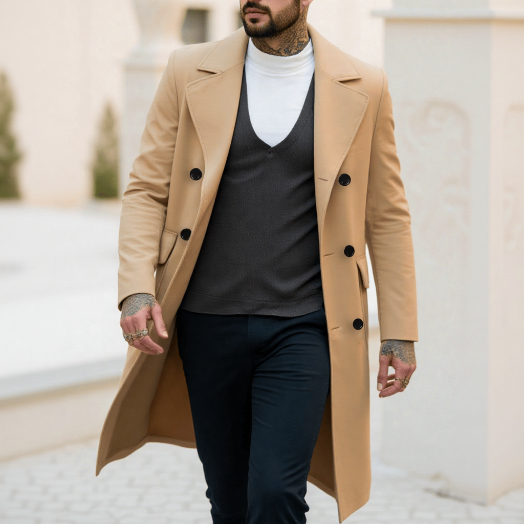 Men's Classic Double-Breasted  - Men Formal Wear With Coat ulasan dan harga