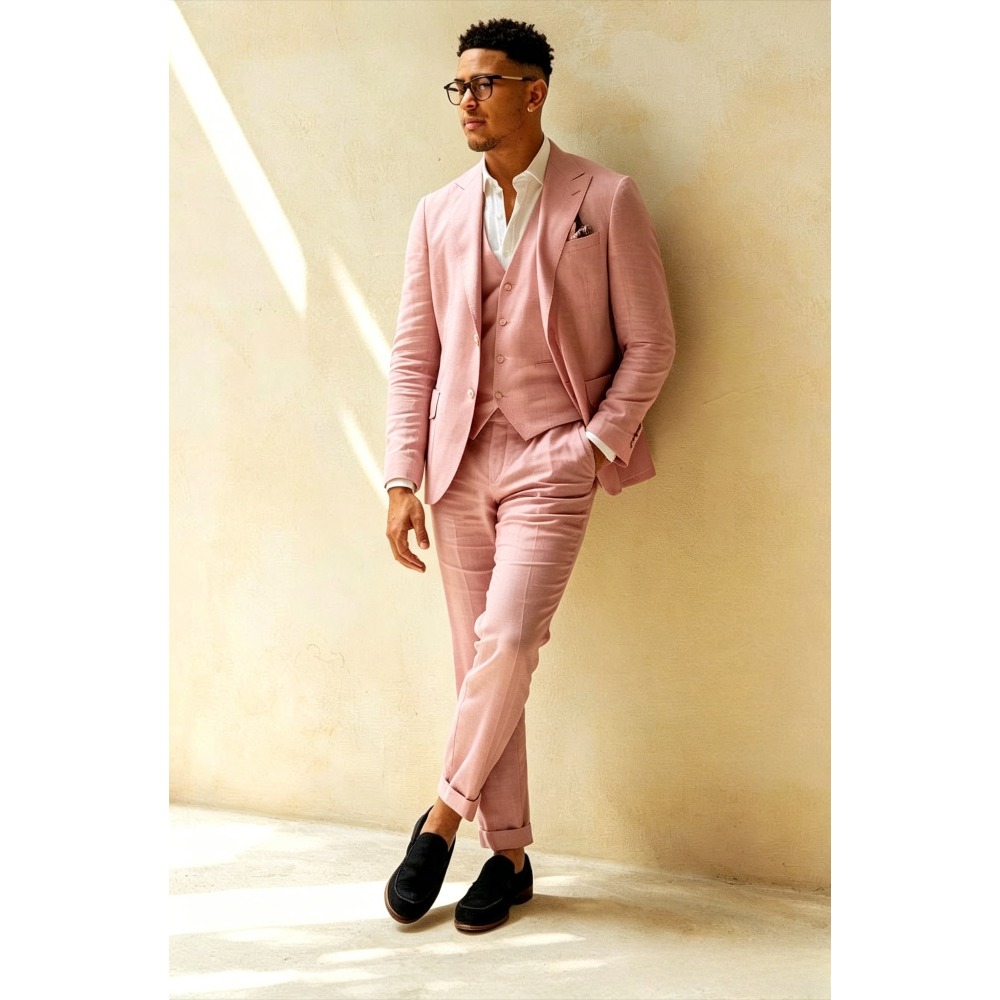 Sage Green Linen Wedding Suits - Men Formal Wear Green ulasan dan harga