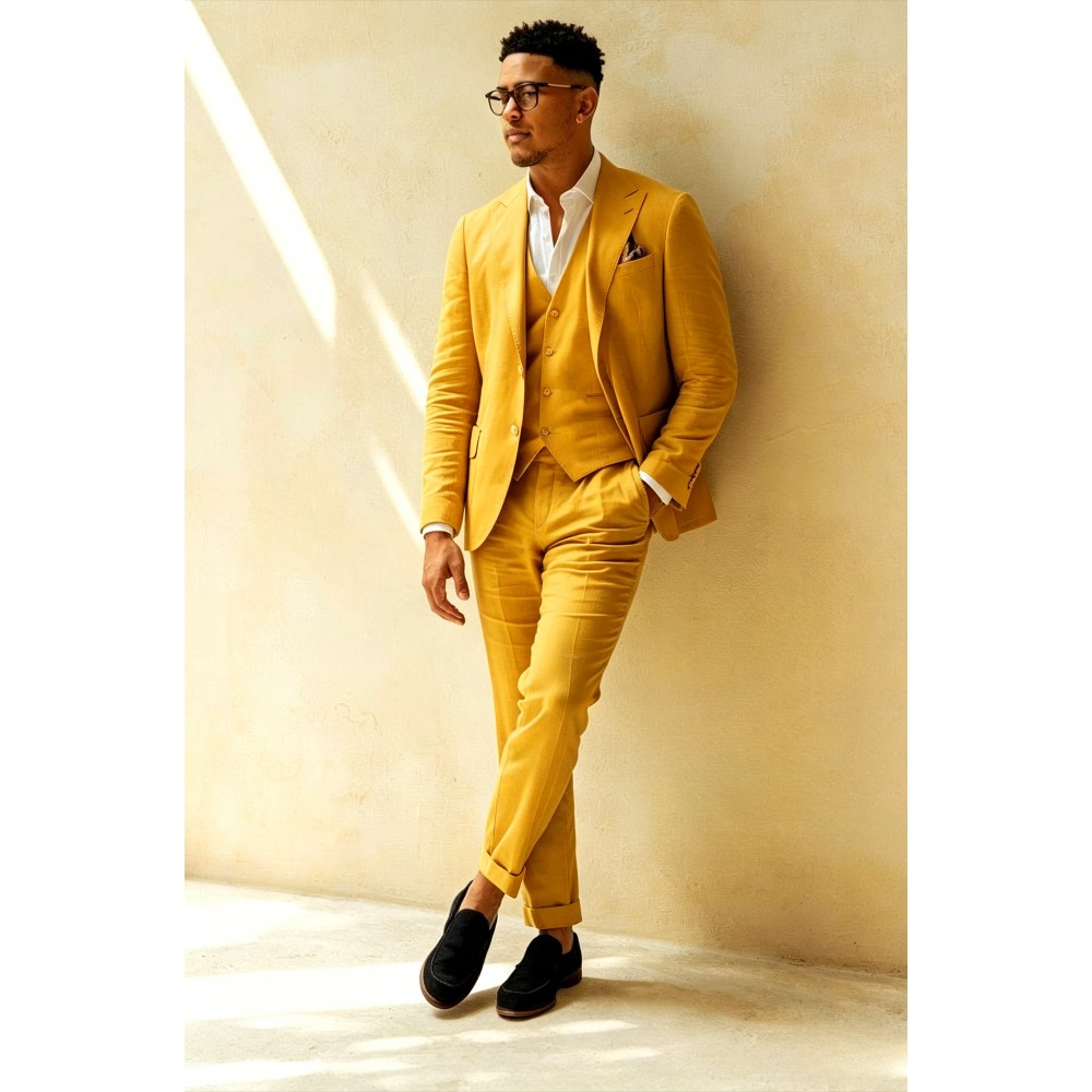 Sage Green Linen Wedding Suits - Men Formal Wear Green ulasan dan harga