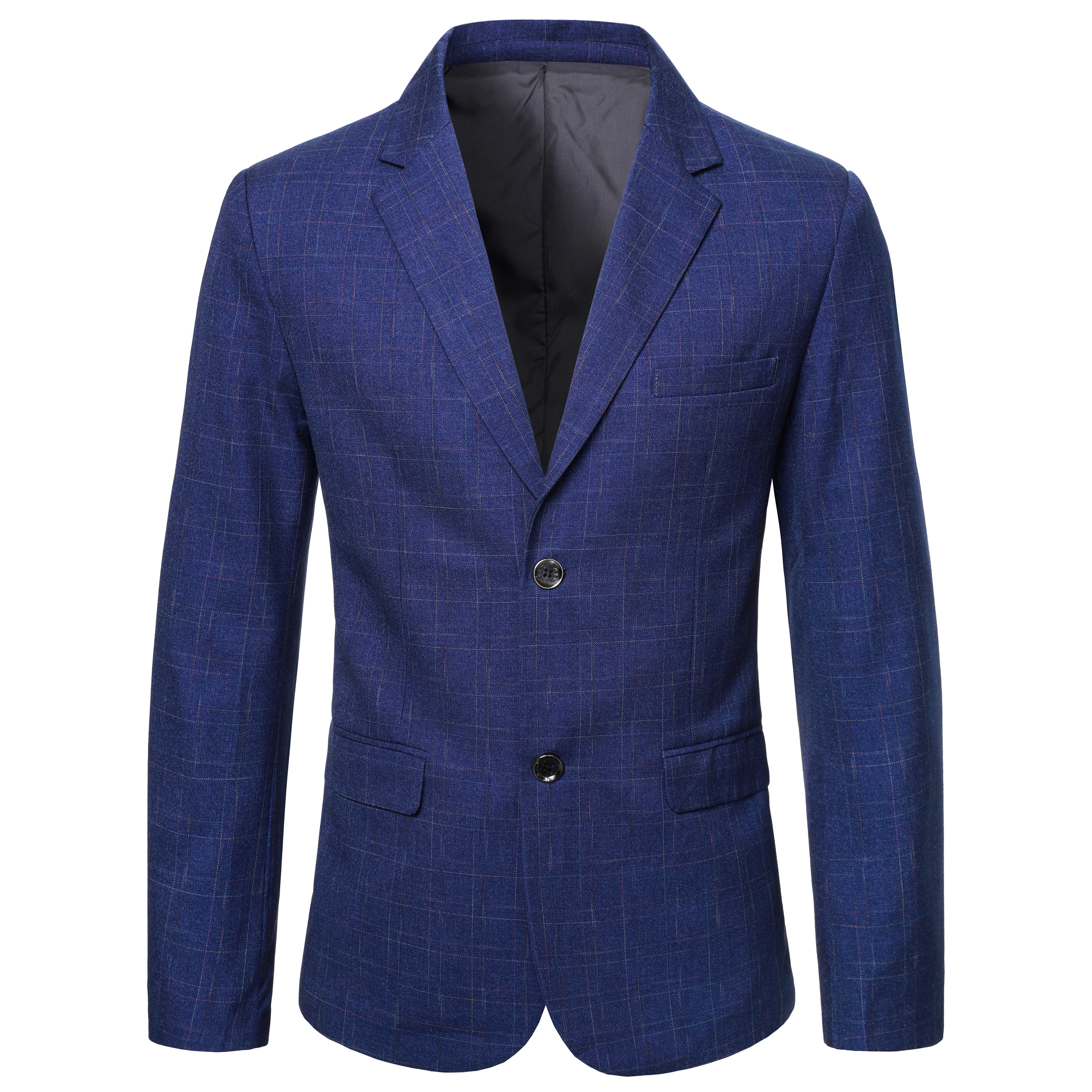 New Spring Men Blue Plaid Blaz - Men Formal Wear With Coat ulasan dan harga