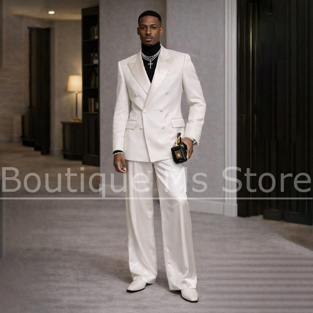 Men's White Satin Suit 2 Piece - Men'S Formal Evening Wear ulasan dan harga