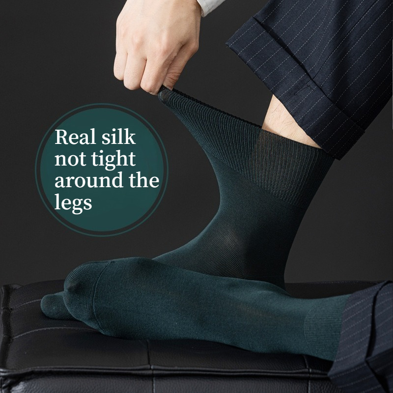 Men's Real Silk Business Dress - Men Formal Wear Green ulasan dan harga