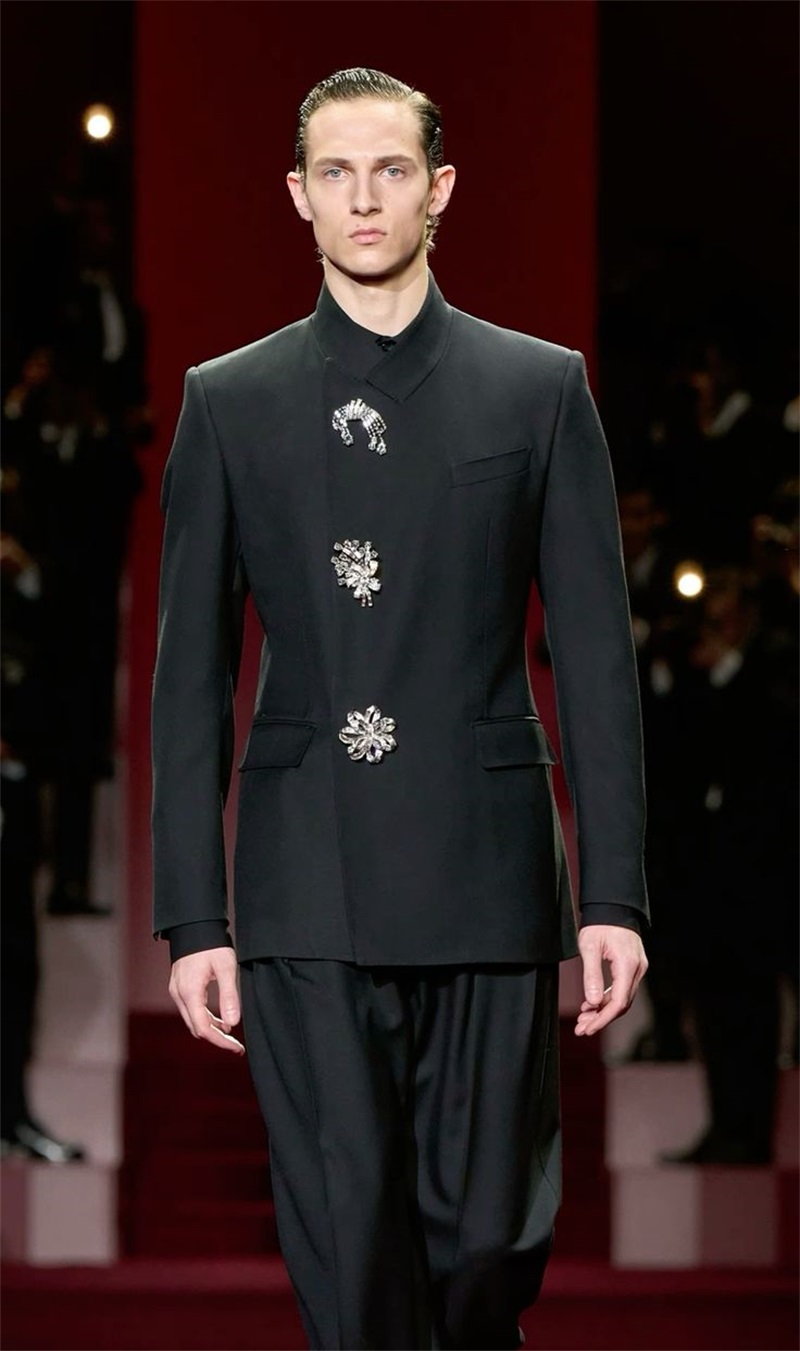 Black Crystals Men Suit Set 2  - Men Formal Wear With Coat ulasan dan harga