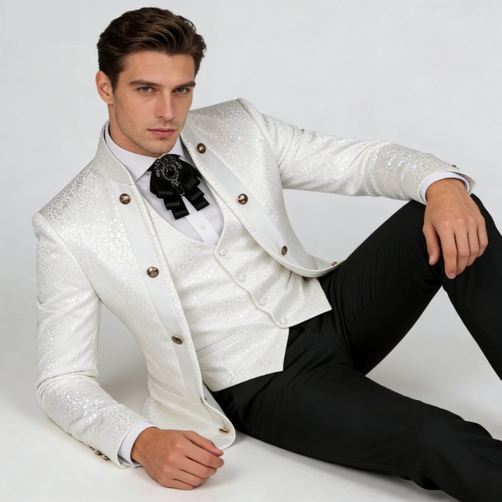 Men's Three-Piece Suit Floral  - Men Formal Wear With Blazer ulasan dan harga