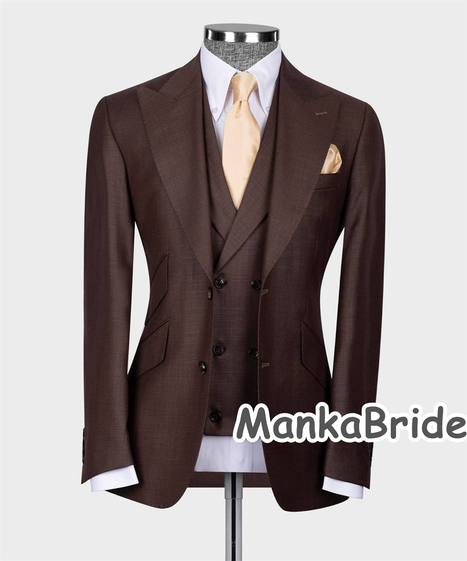 Costume Homme Customized 3pcs  - Men Formal Wear With Blazer ulasan dan harga