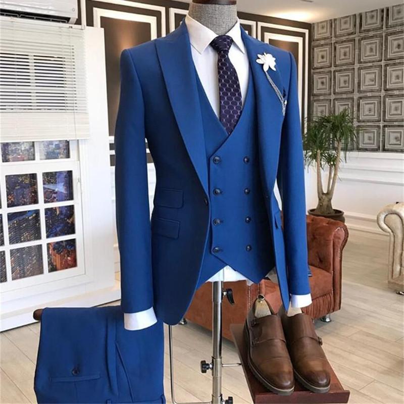 2021 Burgundy Double Breasted  - Men Formal Wear With Blazer ulasan dan harga