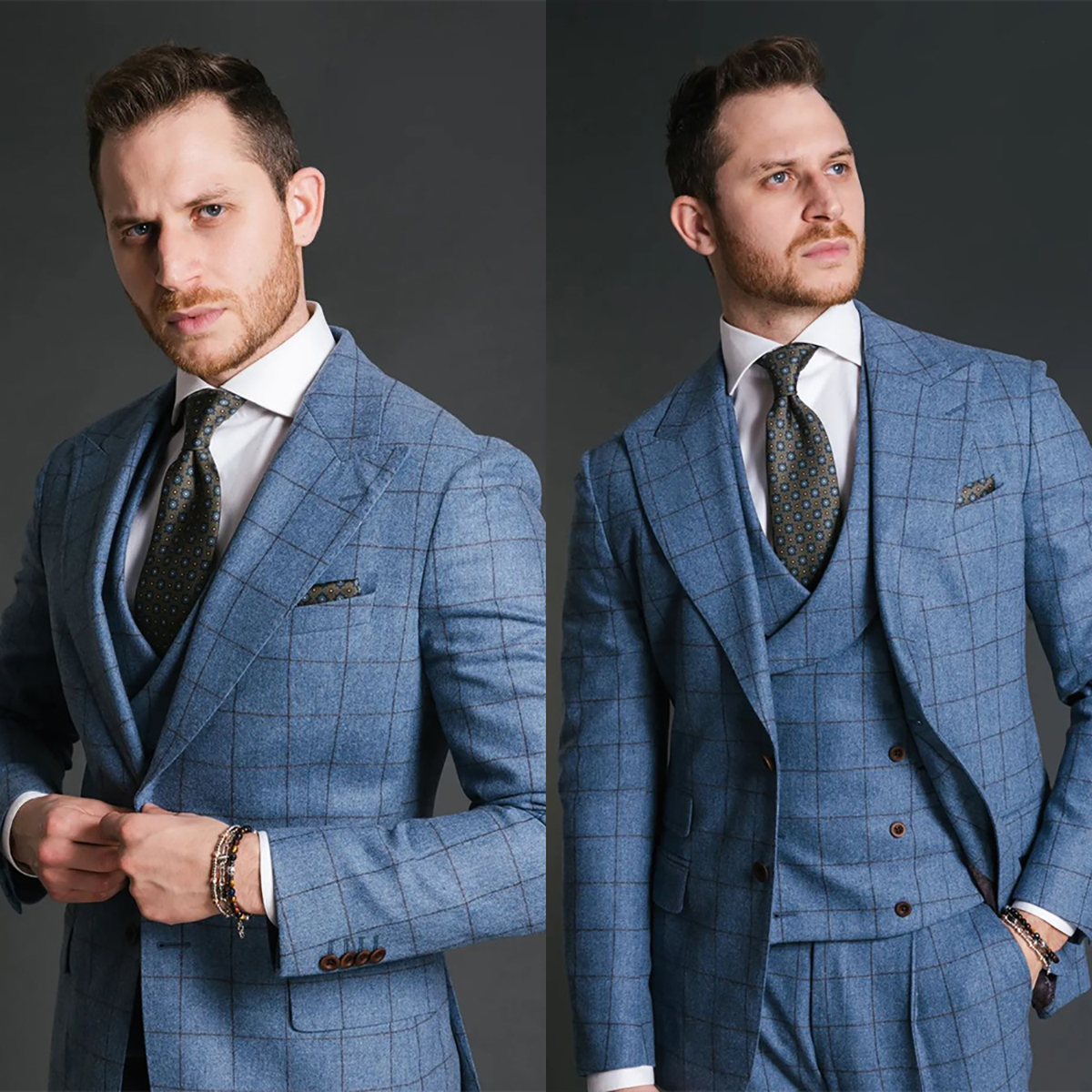 Blue Vintage Men Suit Tailor-M - Men Formal Wear With Blazer ulasan dan harga