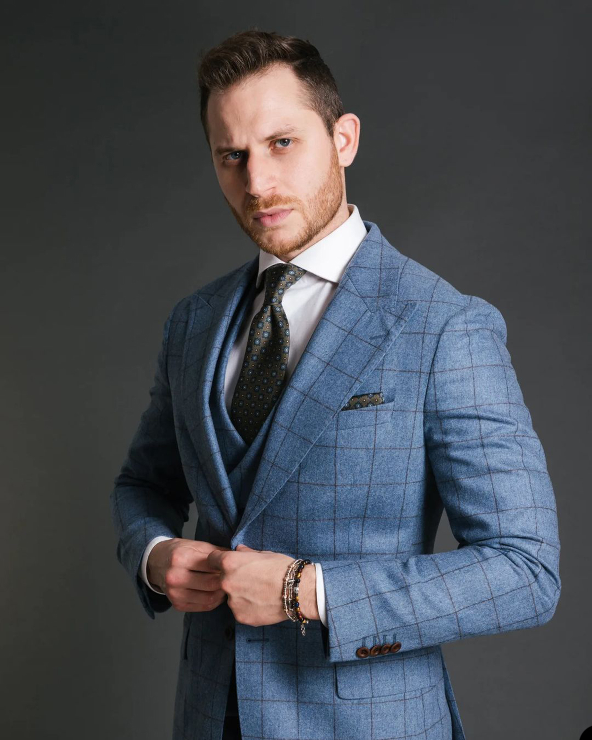 Blue Vintage Men Suit Tailor-M - Men Formal Wear With Blazer ulasan dan harga