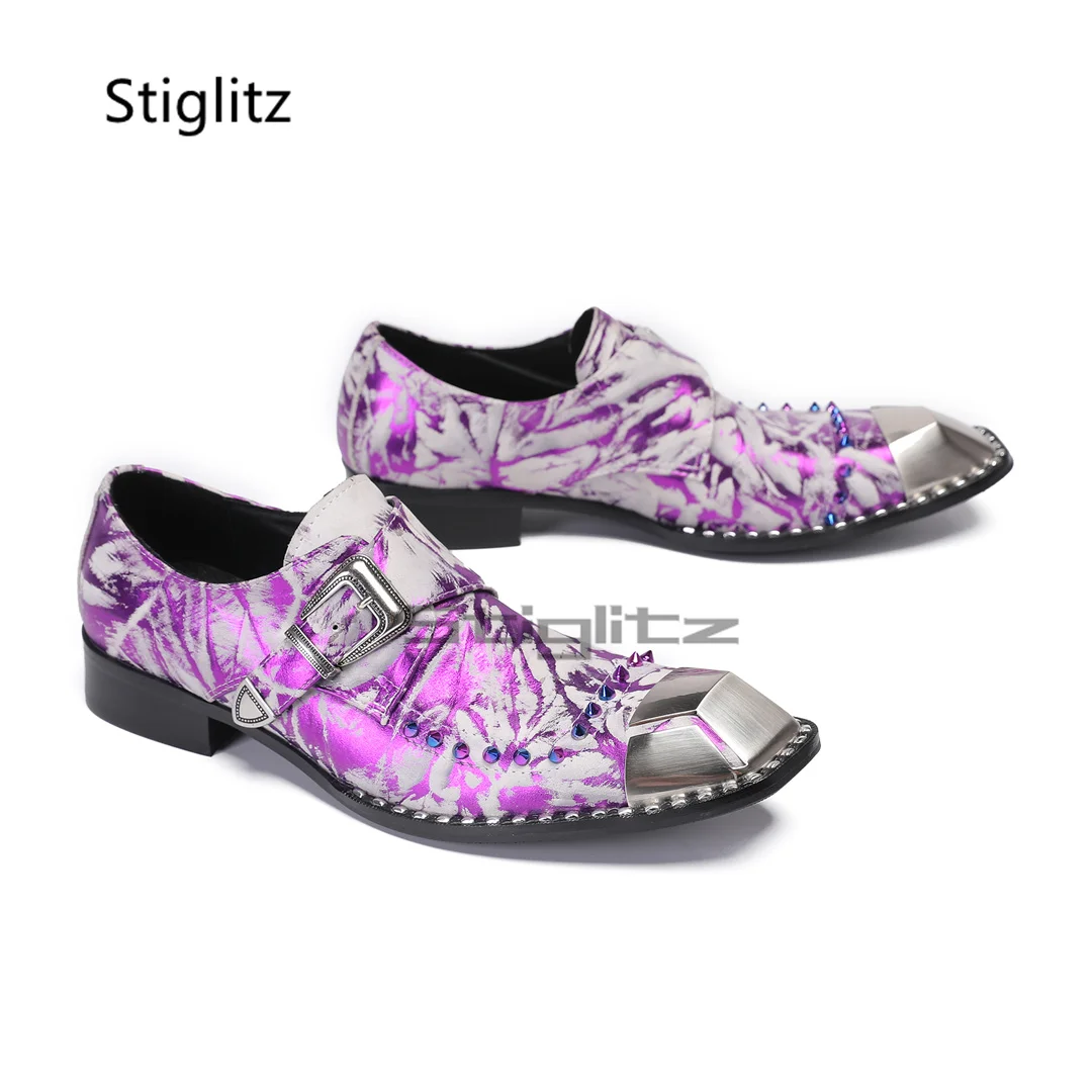 Purple Prints Genuine Leather  - Men Formal Party Wear Dress ulasan dan harga