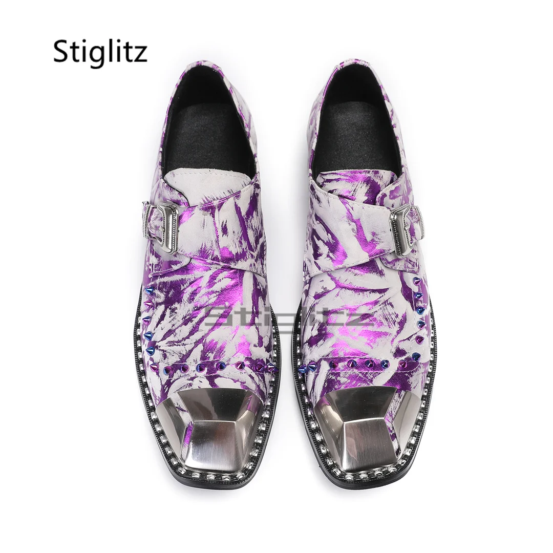 Purple Prints Genuine Leather  - Men Formal Party Wear Dress ulasan dan harga