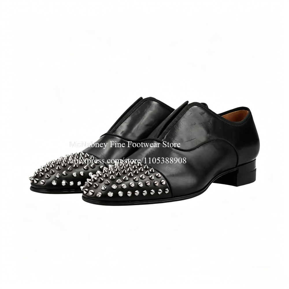 Spike Studs Leather Dress Shoe - Men Formal Party Wear Dress ulasan dan harga