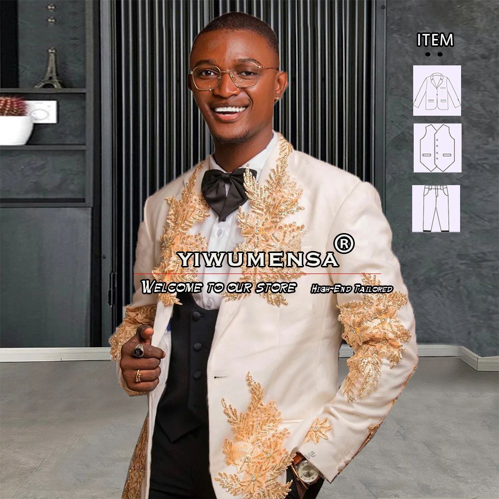 Customized 3 Pieces Suits Men  - Men Formal Party Wear Dress ulasan dan harga