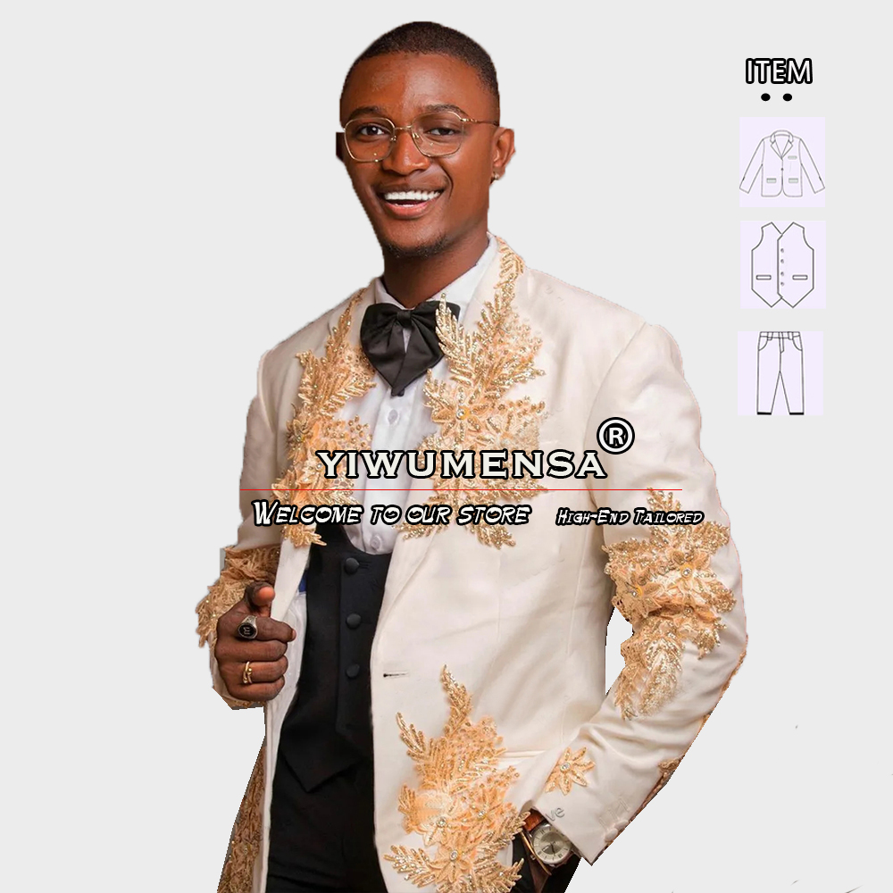 Customized 3 Pieces Suits Men  - Men Formal Party Wear Dress ulasan dan harga
