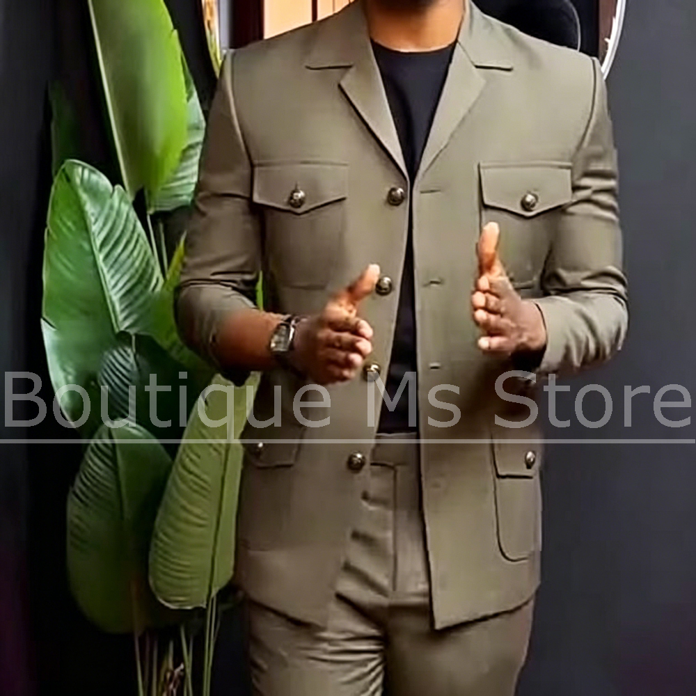 Men Safari Suit Two Piece Set  - Men Formal Wear With Blazer ulasan dan harga