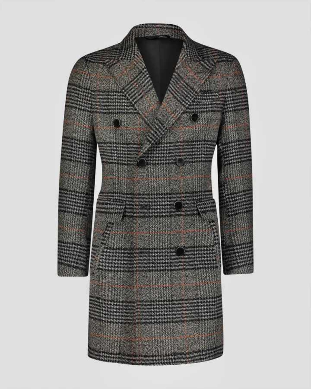Modern Grid Woolen Blend Men O - Men Formal Wear With Coat ulasan dan harga