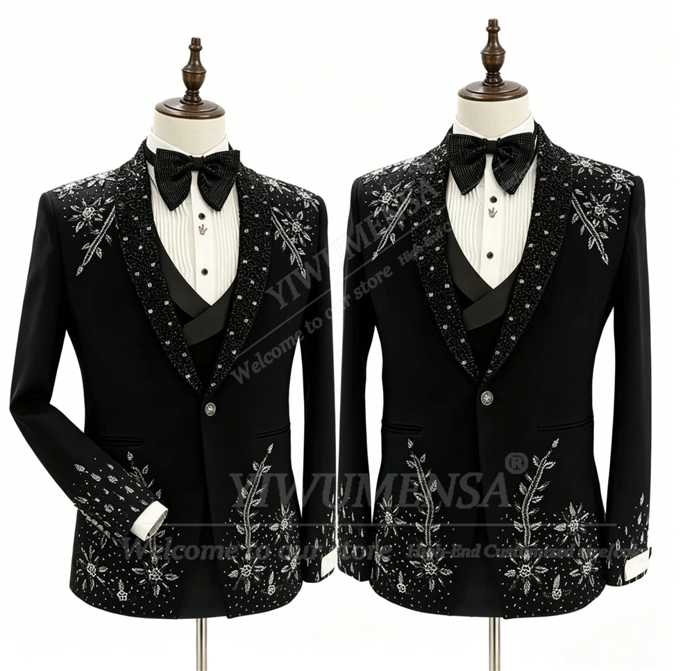 Brilliant Crystals Beading Sui - Men Formal Wear With Blazer ulasan dan harga