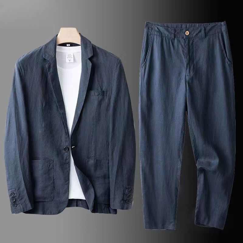 Spring Autumn Fashion Men Line - Slim Fit Suit Set ulasan dan harga