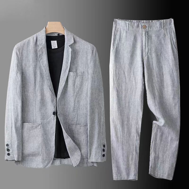 Spring Autumn Fashion Men Line - Slim Fit Suit Set ulasan dan harga