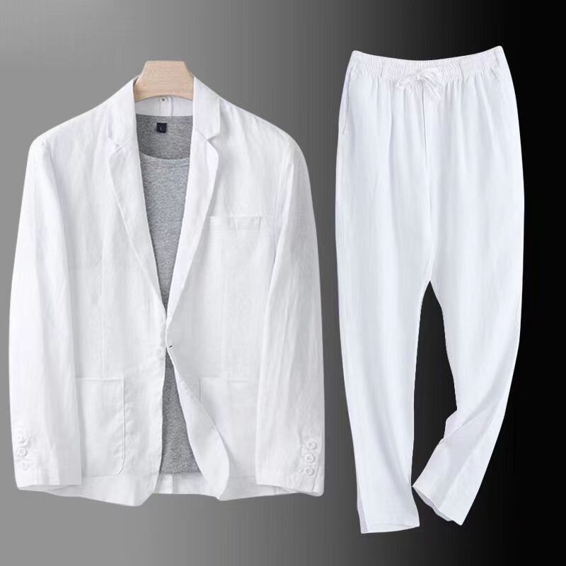 Spring Autumn Fashion Men Line - Slim Fit Suit Set ulasan dan harga