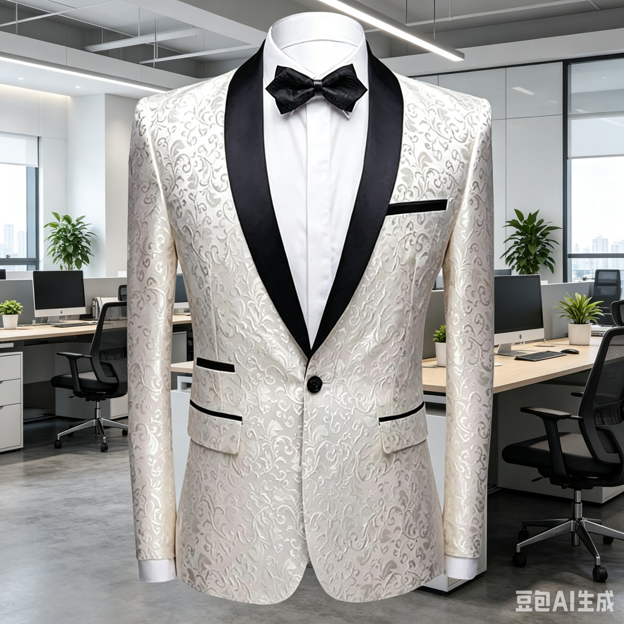 White Jacquard Wedding Men Sui - Men Formal Wear With Coat ulasan dan harga
