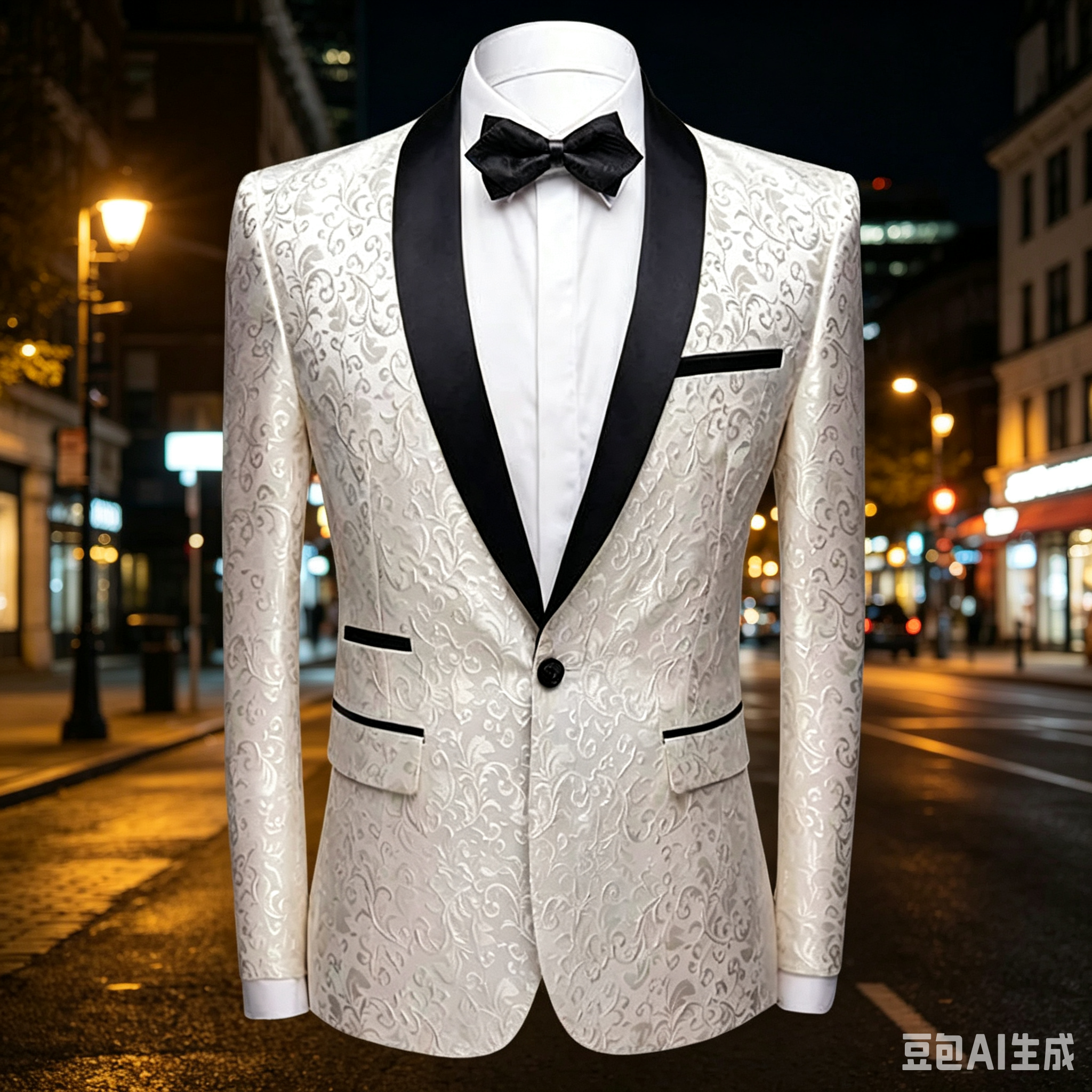 White Jacquard Wedding Men Sui - Men Formal Wear With Coat ulasan dan harga