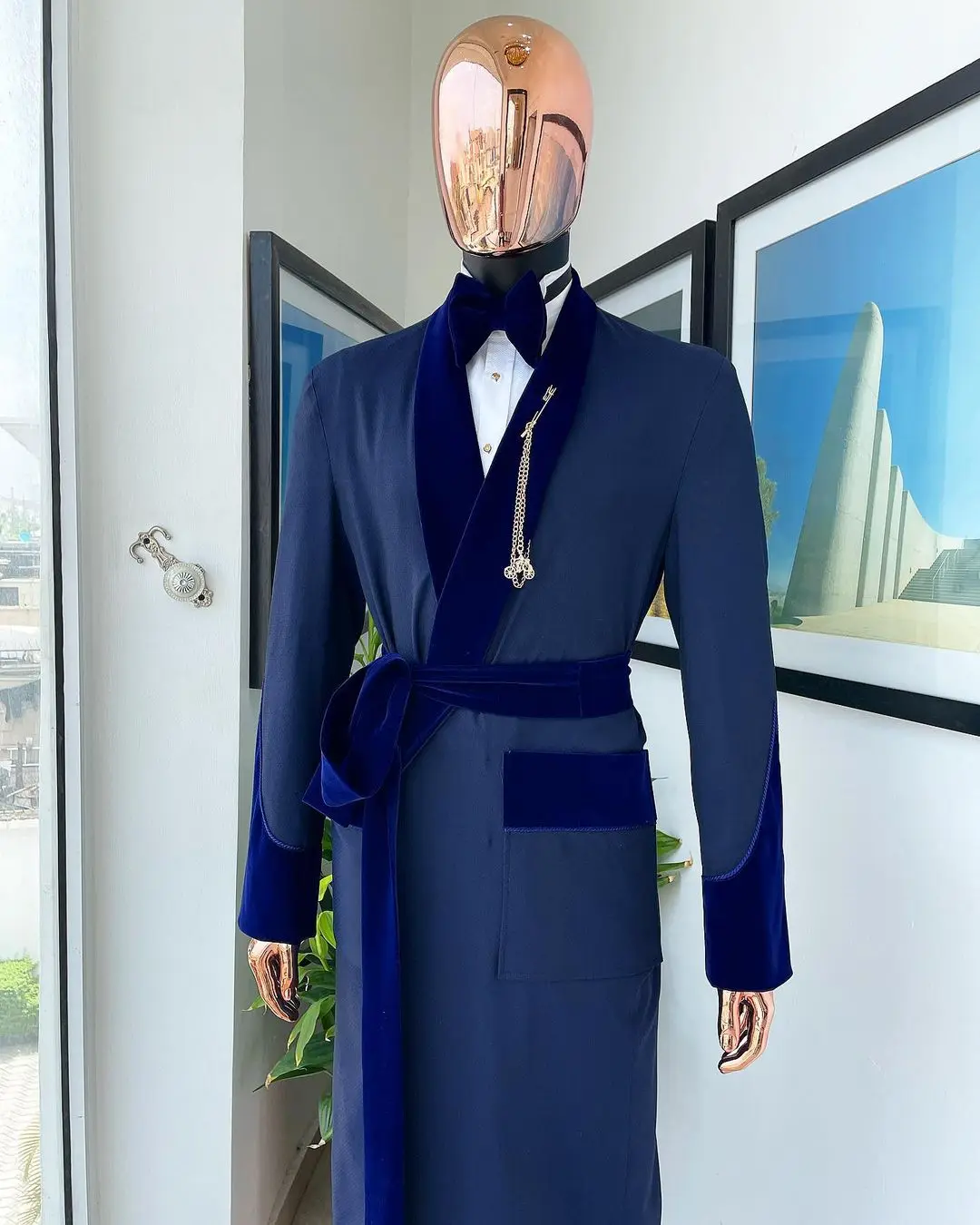 Tailor Made Royal Blue Men Sui - Men Formal Wear With Coat ulasan dan harga