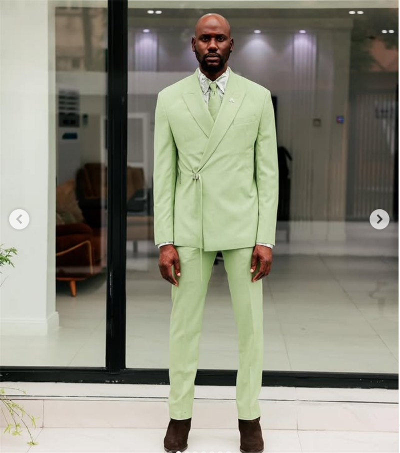 Light Green Men Suits Pants Se - Men Formal Wear Green ulasan dan harga