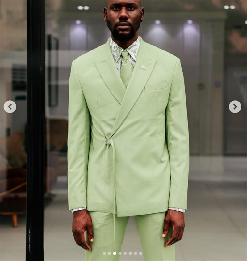 Light Green Men Suits Pants Se - Men Formal Wear Green ulasan dan harga