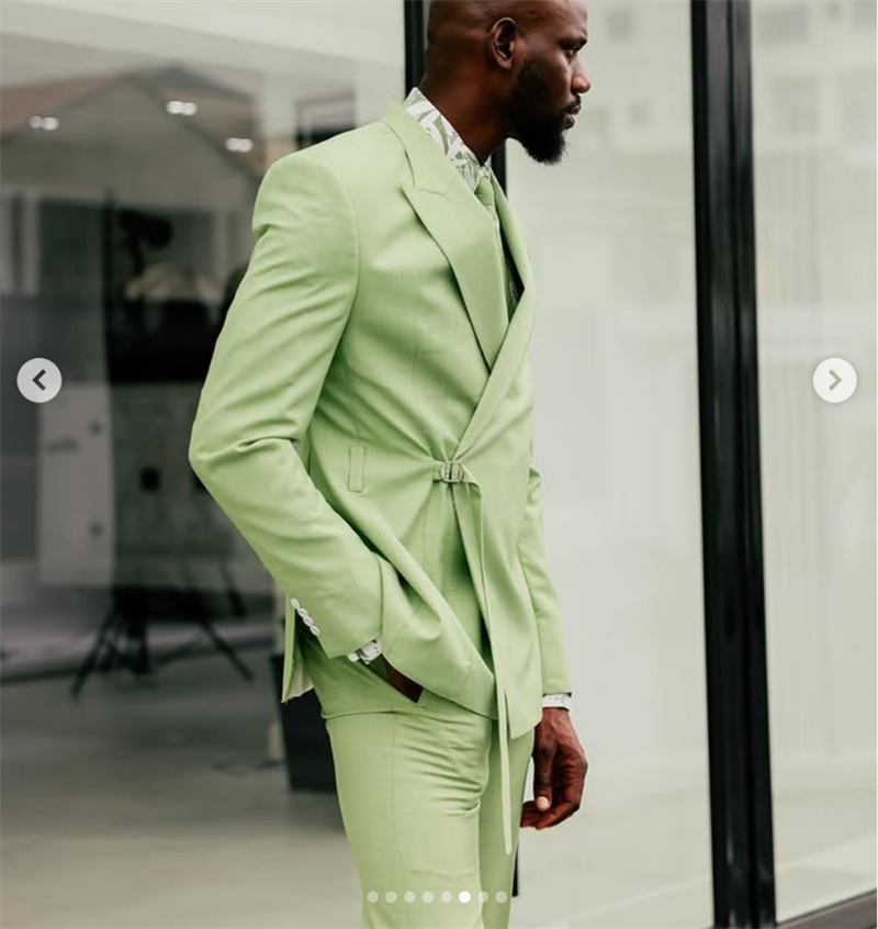 Light Green Men Suits Pants Se - Men Formal Wear Green ulasan dan harga