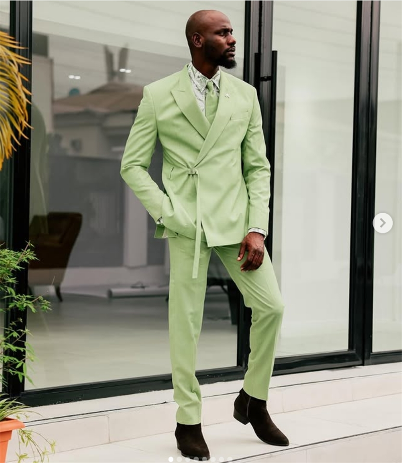Light Green Men Suits Pants Se - Men Formal Wear Green ulasan dan harga